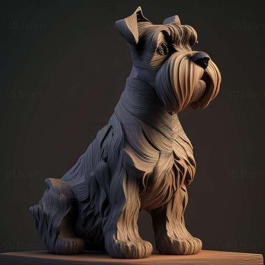 3D model Zwergschnauzer dog (STL)